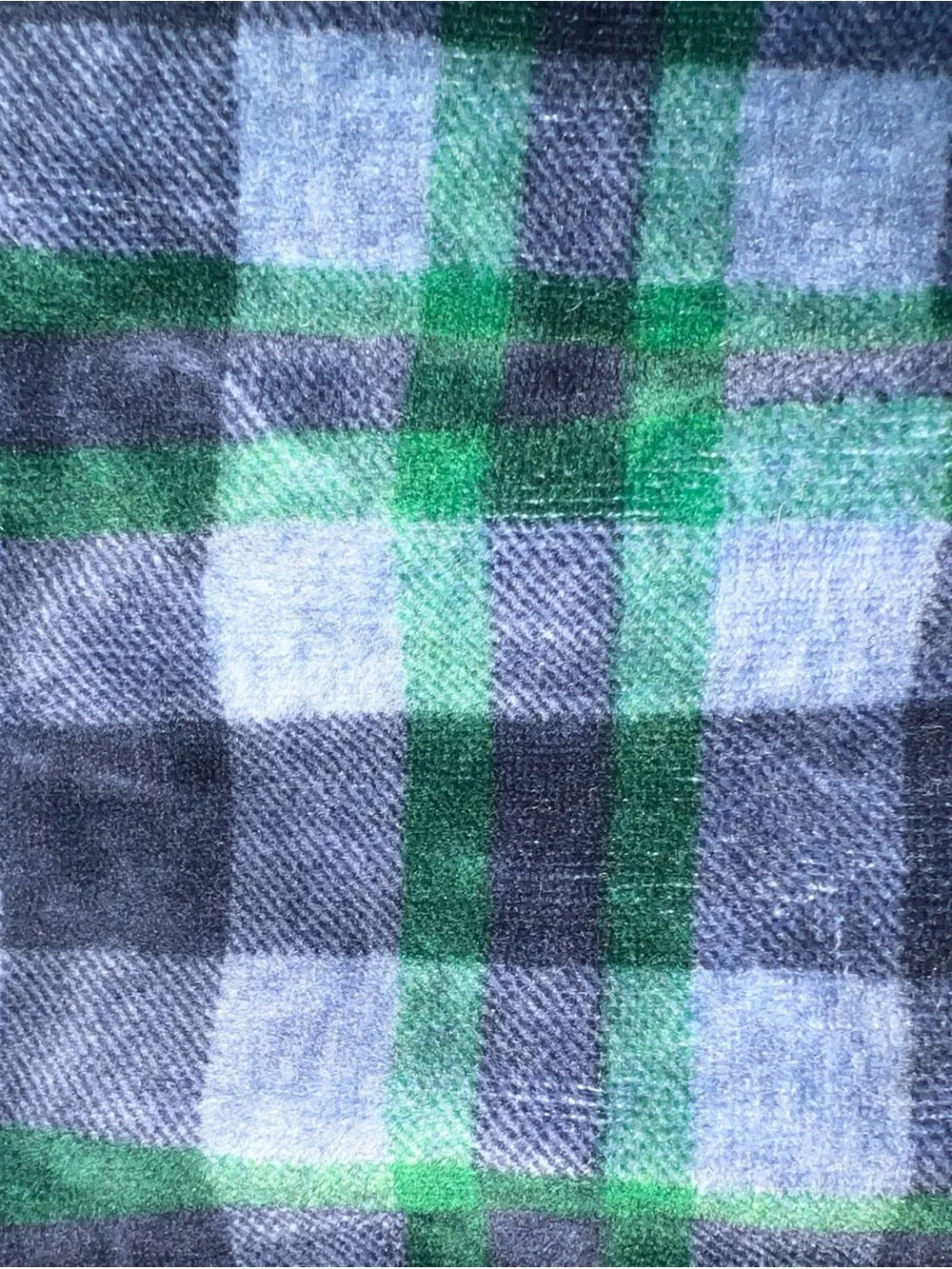 First Impressions Navy and Green Plaid Shawl Collar Fleece One-Piece 0-3M